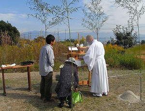 コンサバトリーのある家 地鎮祭 楽建舎